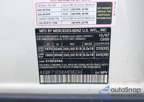 2008 Mercedes-Benz Gl 450 4Matic z USA, uszkodzony, nr VIN 4JGBF71E58A338246